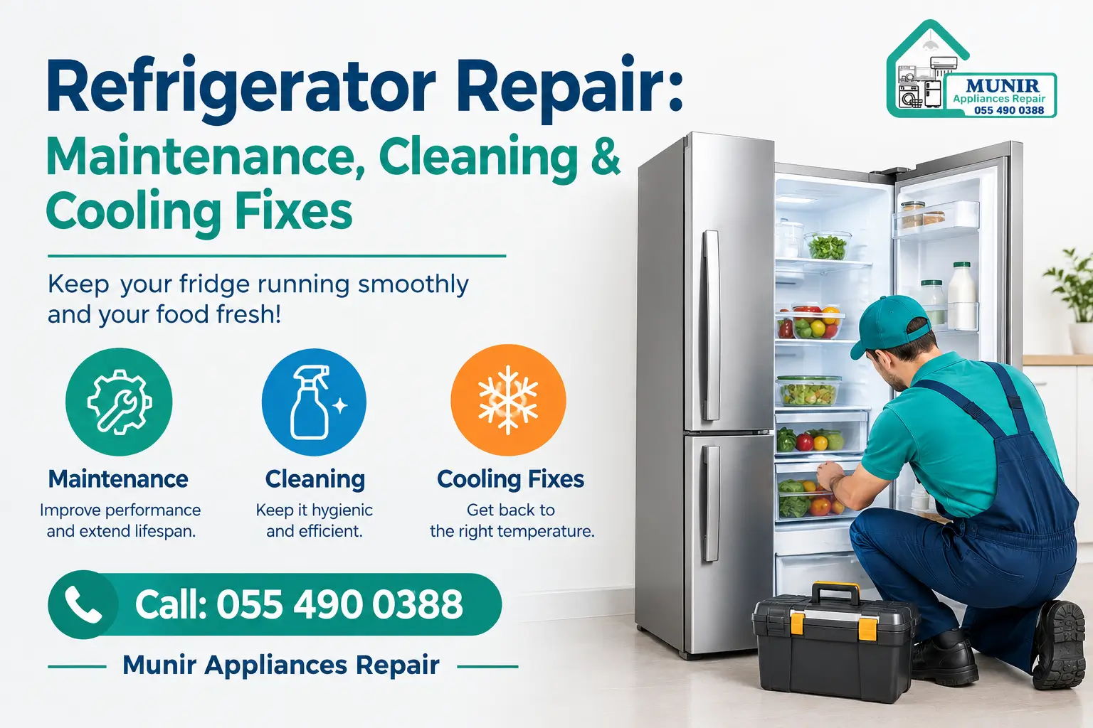 Refrigerator Repair Maintenance, Cleaning & Cooling Fixes